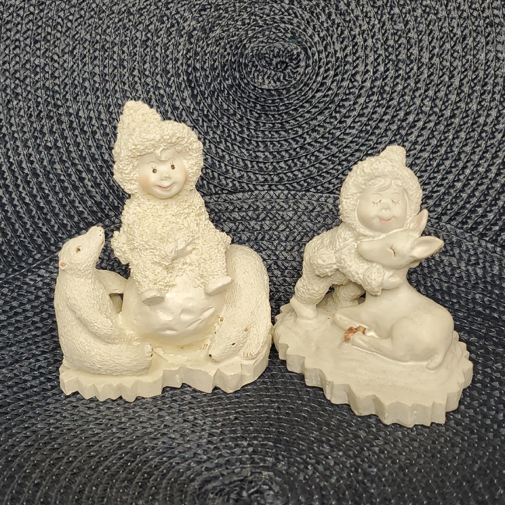 Vintage Christmas 90s Avery Creations Snow Buddies Polar Bears Deer Figurines